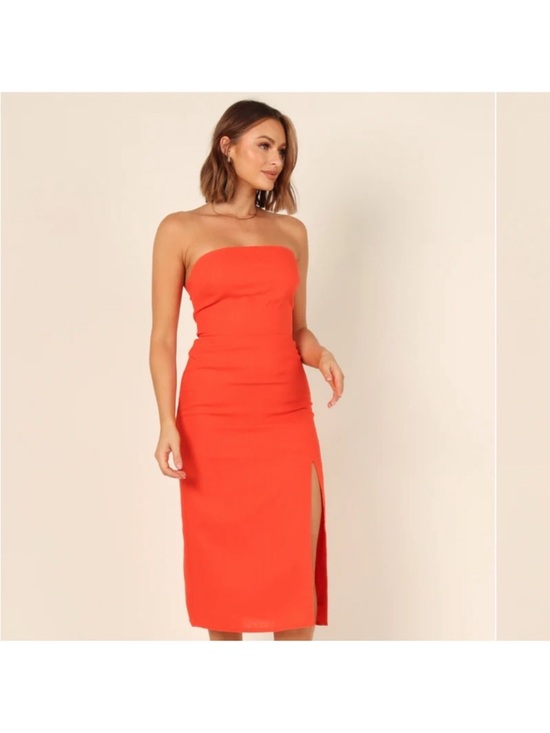 Petal & Pup Dresses & Skirts - Petal & Pup Leruzi Orange Stapless Midi Dress